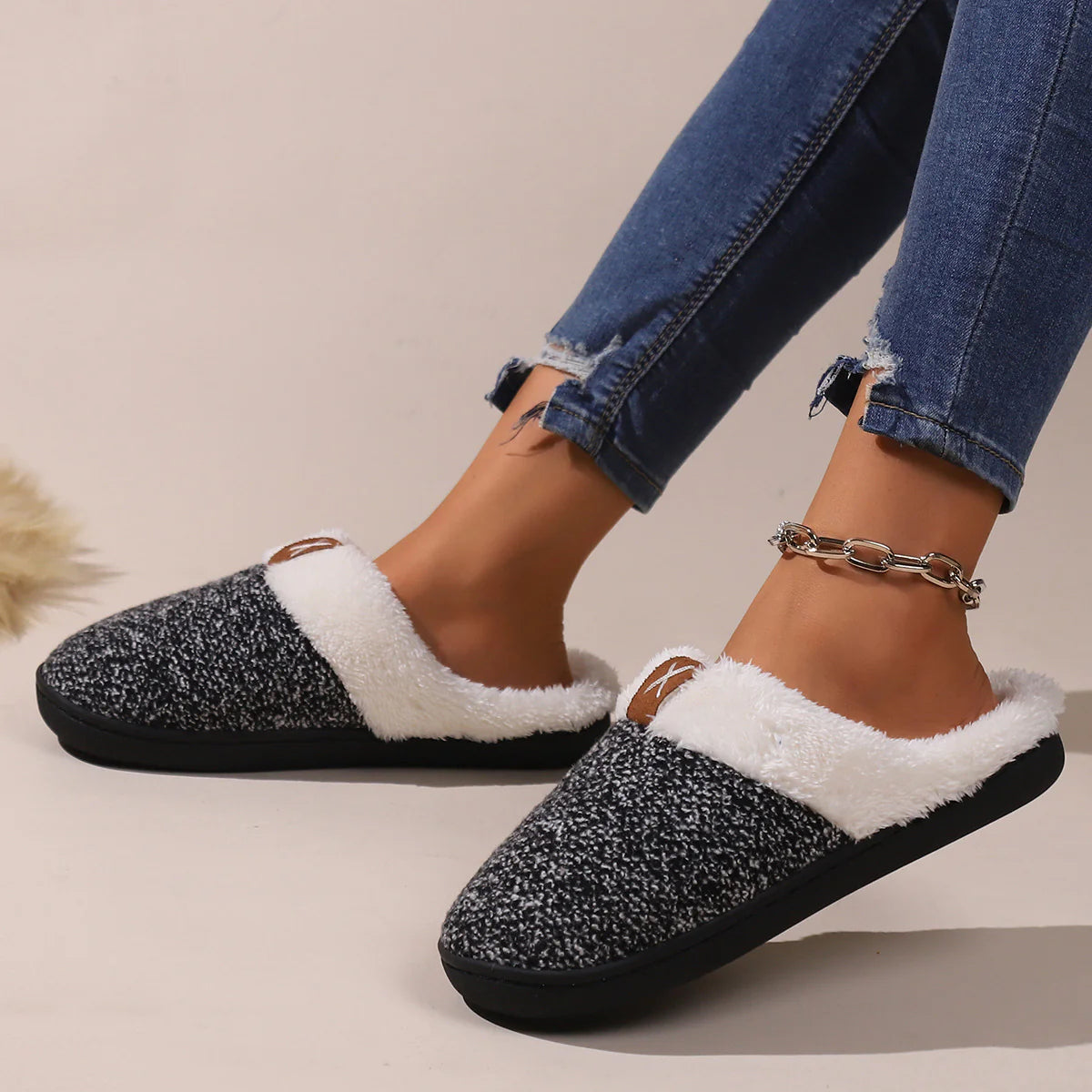 “Winter Plush Slippers – Thick Bottom, Warm Indoor Shoes for Men & Women”